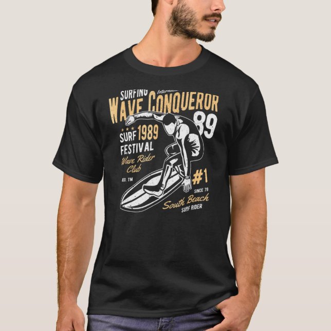 Camiseta Wave Conqueror 90 Surfar (Frente)