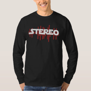 CAMISETA WAVE DE FREQUÊNCIA DE MÚSICA STEREO PARA HI FI E A