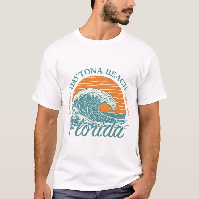 Camiseta Wave Hello to Sunshine - Daytona Beach Retro Tee (Frente)