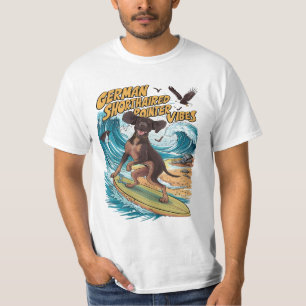 Camiseta Wave Rider German Shorired Pointer Surfing