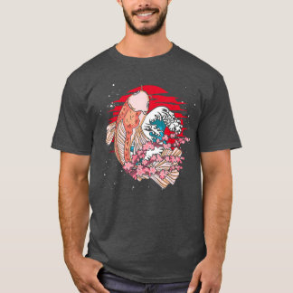 Camiseta Waves Taisho Sanke Fish Pond Sakura Nishikigoi Koi