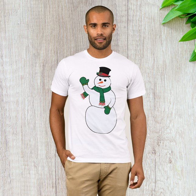Camiseta Waving Snowman Mens T-Shirt (Criador carregado)