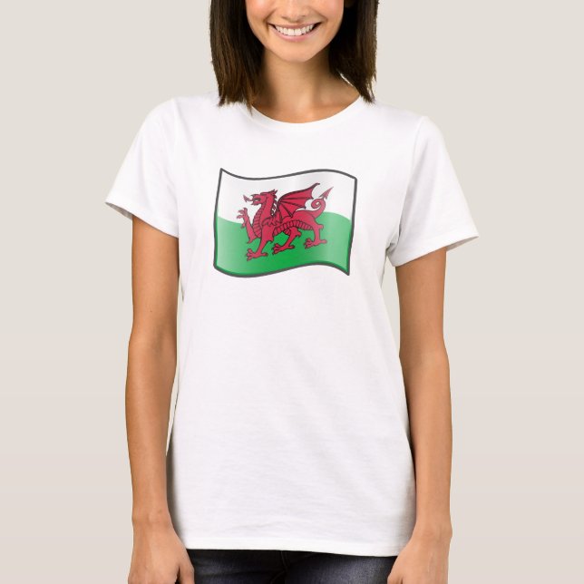 Camiseta Waving Welsh Flag T-Shirt (Frente)
