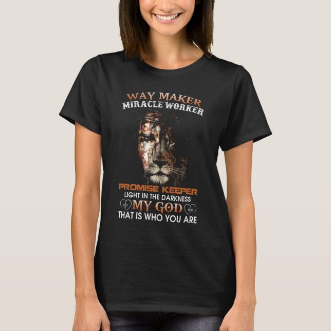 Camiseta Way Maker Miracle Worker Promise Keeper Light Jesu (Frente)
