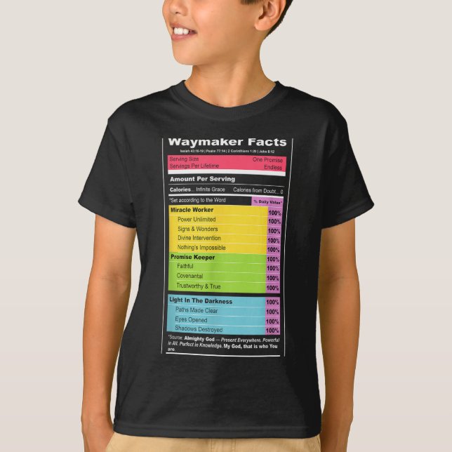 Camiseta Waymaker Facts Christian Tee _ Faith Nutrition Lab (Frente)