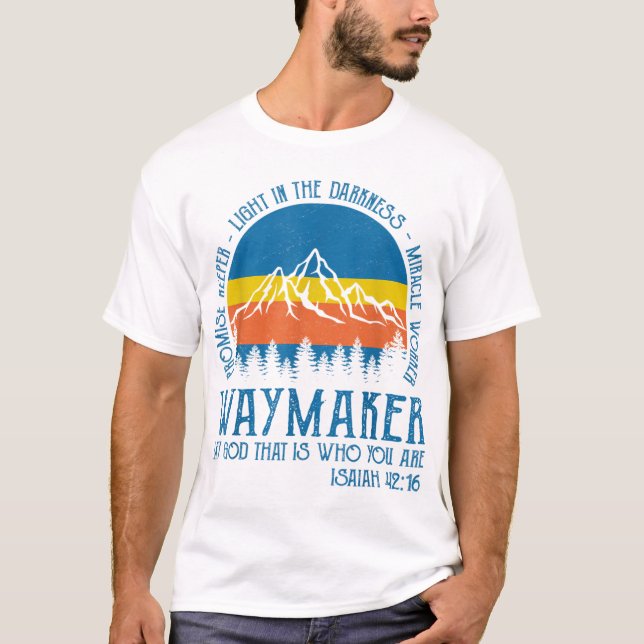 Camiseta Waymaker Miracle Worker Jesus Cristo Christian Rel (Frente)