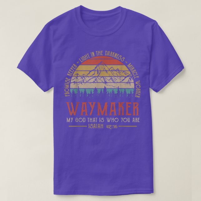 Camiseta Waymaker Miracle Worker Promise Keeper Christian (Frente do Design)