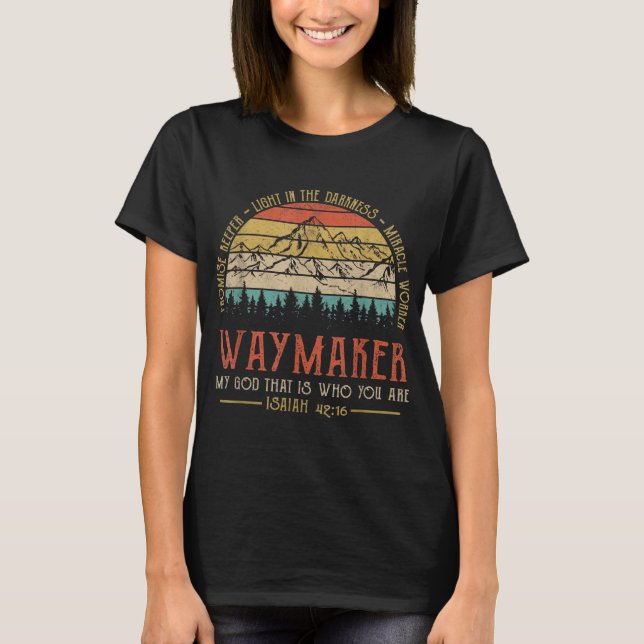 Camiseta Waymaker Miracle Worker Promise Keeper Christian (Frente)
