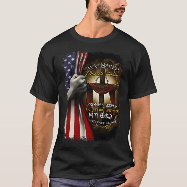 Camiseta Waymaker Promise Keeper Milacle Worker Christian U (Frente)