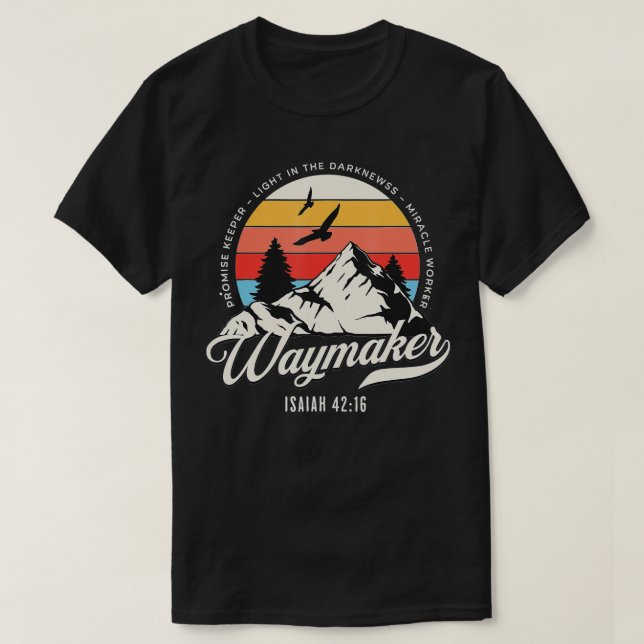 Camiseta Waymaker Promise Keeper Milagre Trabalhador Cristã (Frente do Design)
