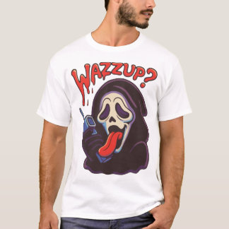 Camiseta Wazzup Scary Ghost On Phone Call Happy Halloween