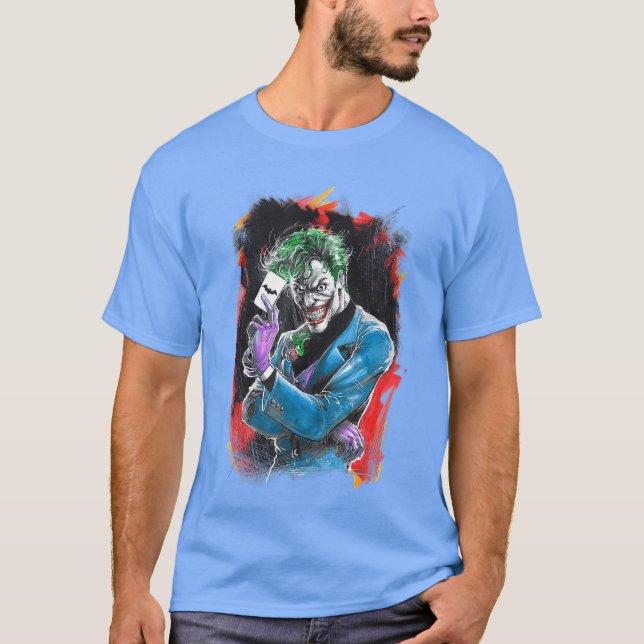 Camiseta WB100 DC Comics Joker Prince of Crime Flaming Card (Frente)