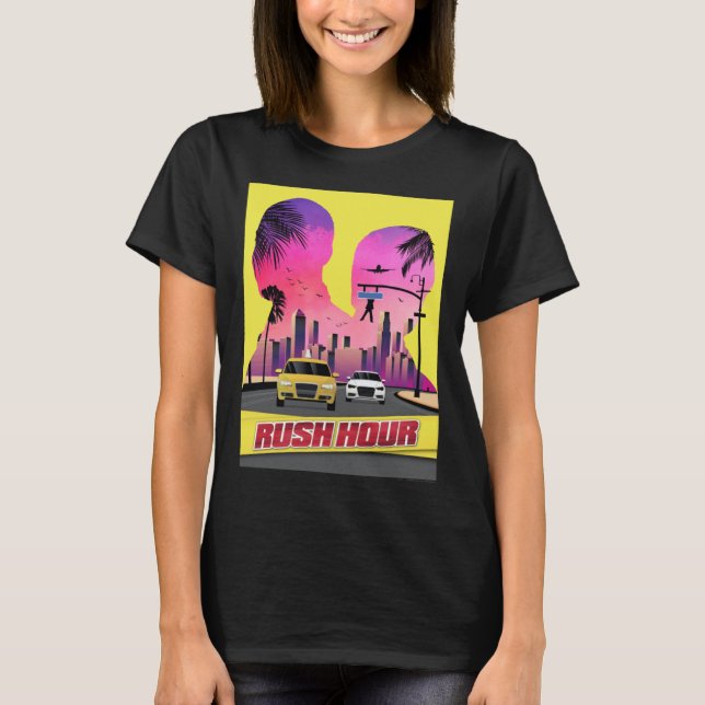 Camiseta WB100 Rush Hour Retro City Skyline Partner Silhoue (Frente)