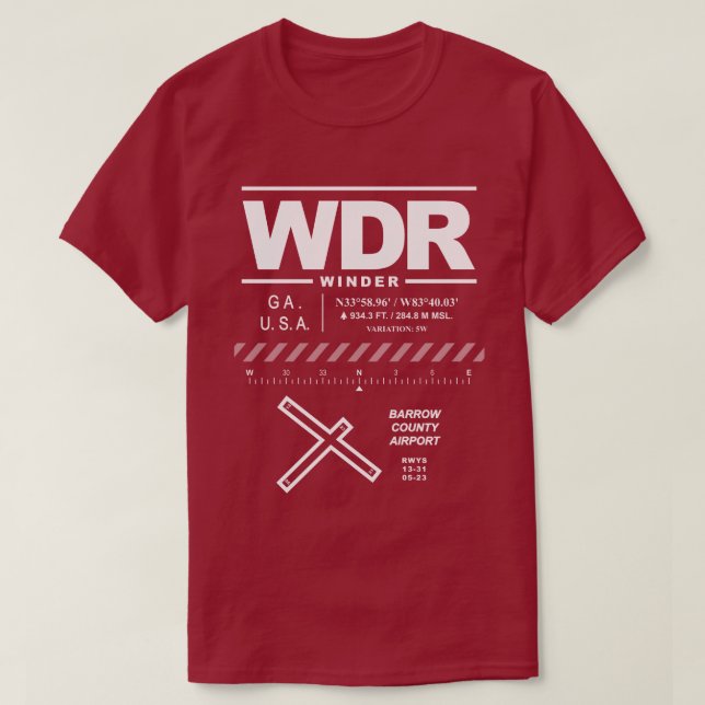 Camiseta WDR T-Shirt do Aeroporto de Barrow (Frente do Design)
