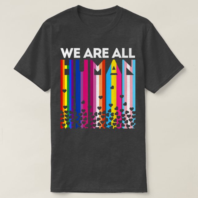 Camiseta We Are All Human Lgbt Gay Rights Pride Parade Ally (Frente do Design)