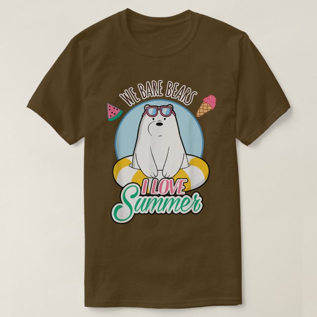 Camiseta We Bare Bears Ice Bear Loves Summer  (Frente do Design)