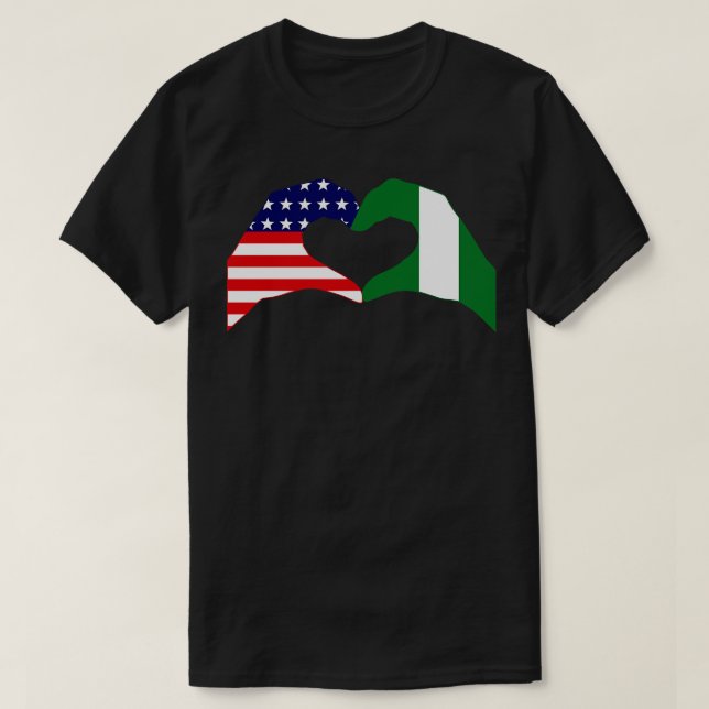 Camiseta We Heart USA Nigéria Patriot Flag Series (Frente do Design)