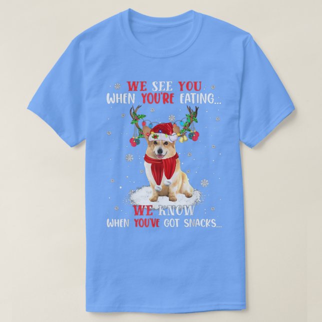 Camiseta We Know When Youve Got Snacks Corgi  (Frente do Design)