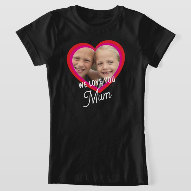 Camiseta WE LOVE YOU Mother's Day Mum Family Photo T-Shirt (Postura )