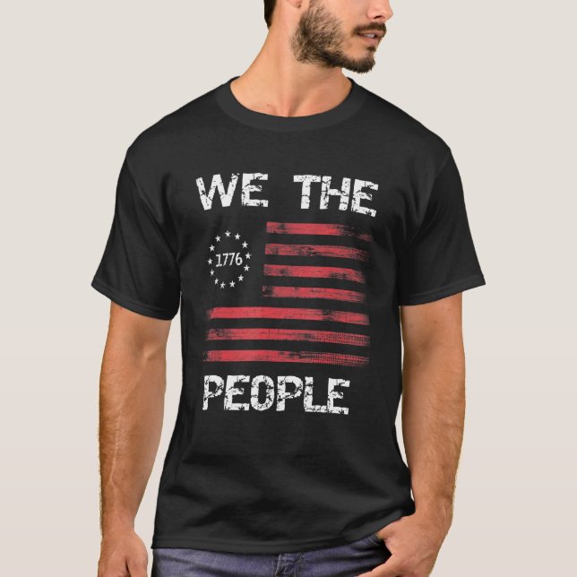 Camiseta We The People 1776 Betsy Ross American Flag 4th Of (Frente)
