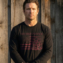 We The People USa Flag Black Shirt