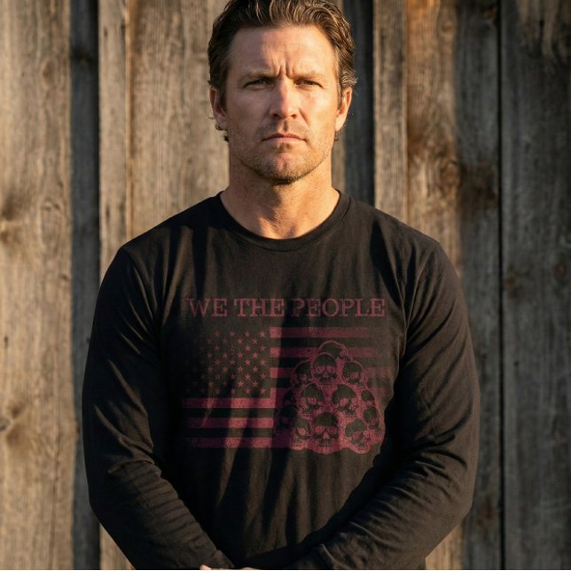 Camiseta We The People USa Flag Black Shirt (Criador carregado)