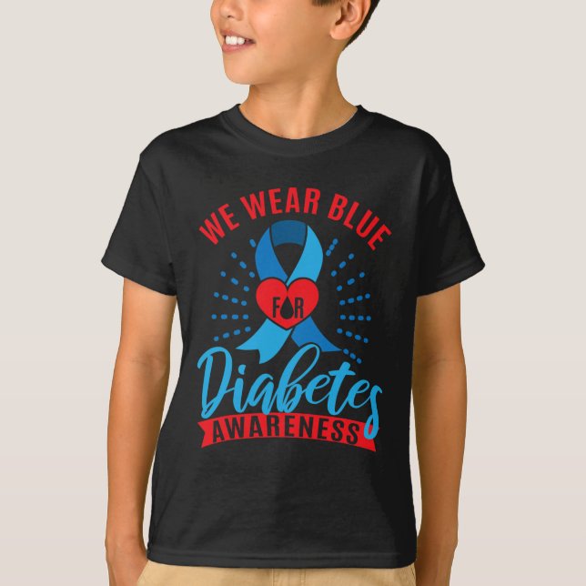 Camiseta We Wear Blue For Diabetes Awareness  (Frente)