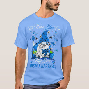 Camiseta We Wear Blue For My Son Gnome Puzzle Sunflower