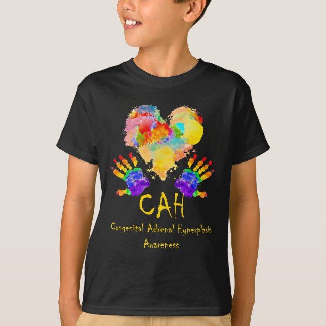 Camiseta We Wear Rainbow Heart For Congenital Adrenal (Frente)