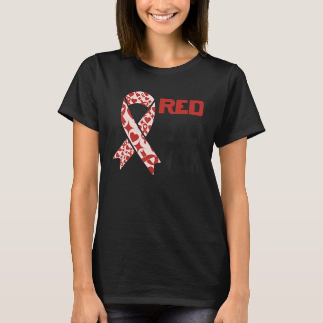 Camiseta We Wear Red For Red Ribbon Week Awareness 2 (Frente)