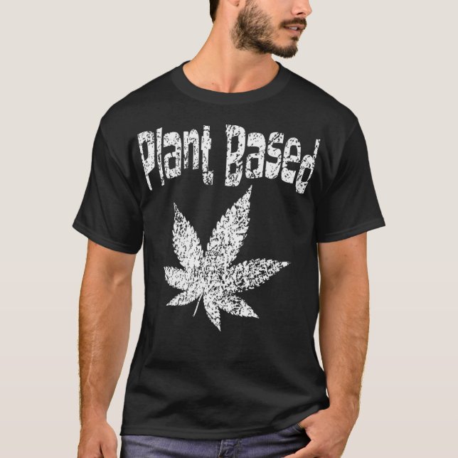 Camiseta Weaf Stoner Distress Plant Based Diet Lov Pote (Frente)