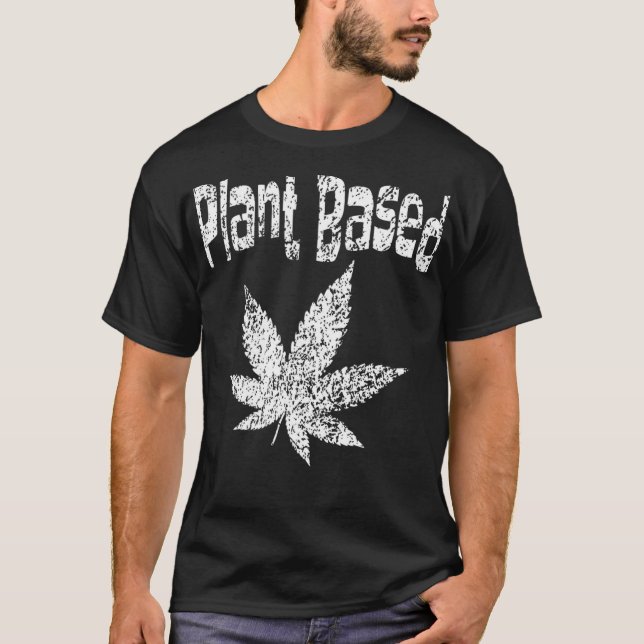 Camiseta Weaf Stoner Distress Plant Based Diet Lov Pote (Frente)