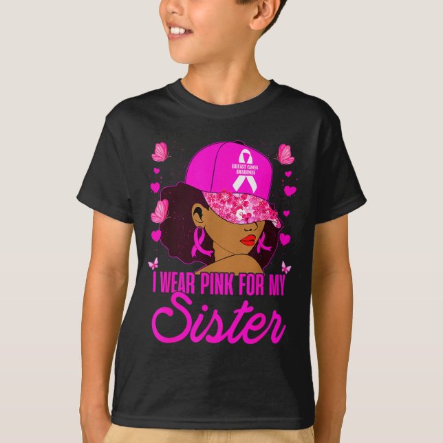 Camiseta Wear Nk For My Sister Breast Cancer Awareness Blac (Frente)