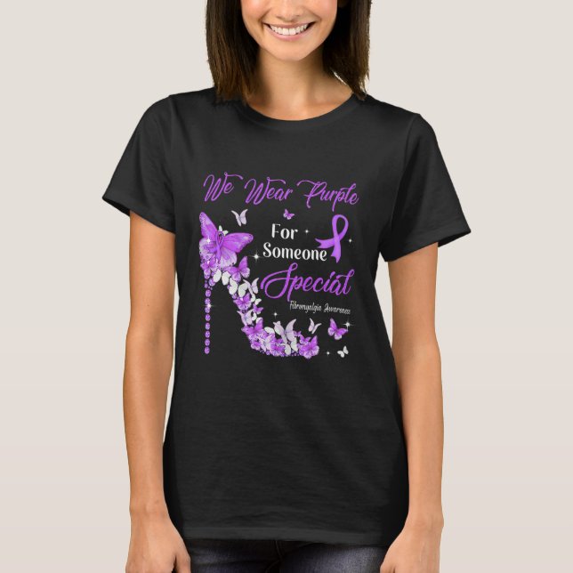 Camiseta Wear Purple Butterflies Fibromyalgia Awareness  (Frente)