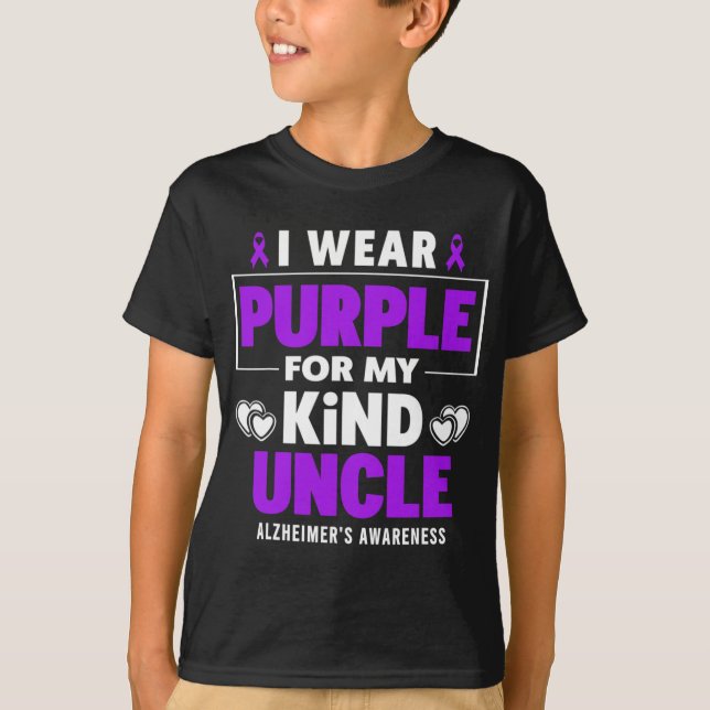 Camiseta Wear Purple For My Uncle Alzheimerheimer's Awarene (Frente)