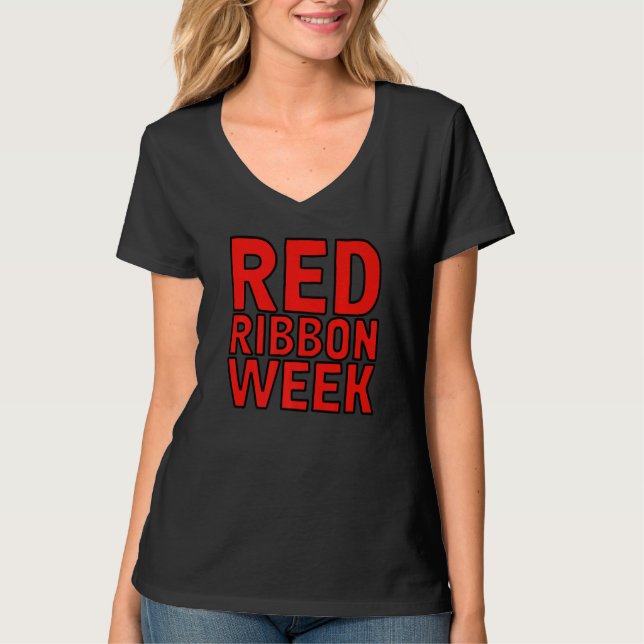 Camiseta Wear Red For Red Ribbon Week Awareness  1 (Frente)