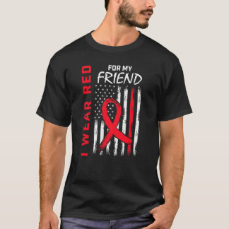 Camiseta Wear Red Friend Heart Disease Awareness Flag Match