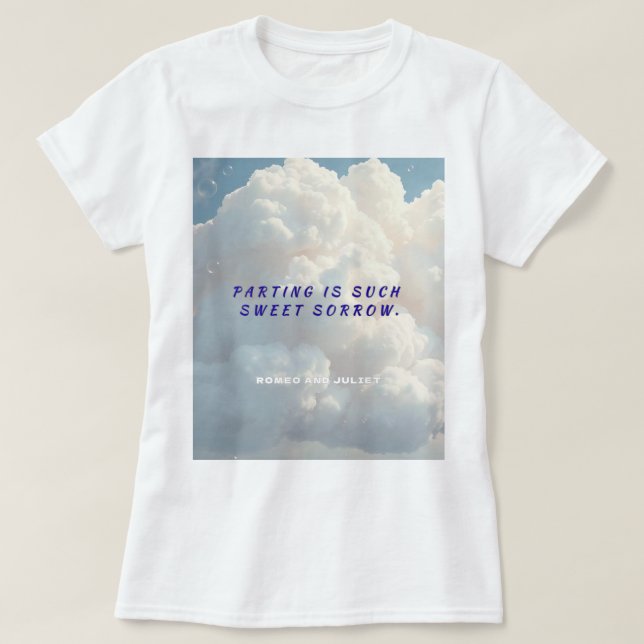 Camiseta Wear the Wit of Shakespeare – Cloud Illustration (Frente do Design)