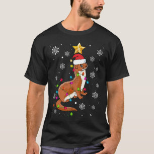 Camiseta Weasel Lighting Xmas Tree Mating Weasel Christma