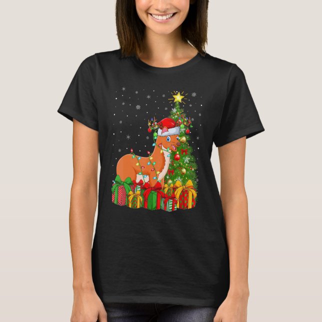 Camiseta Weasel   Xmas Holiday Santa Weasel Christmas Tree (Frente)