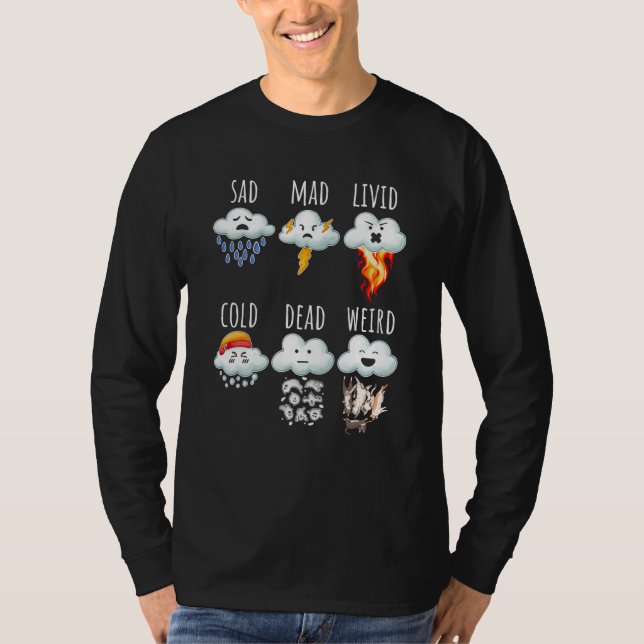Camiseta Weather Clouds Differences Report Weather Forecast (Frente)