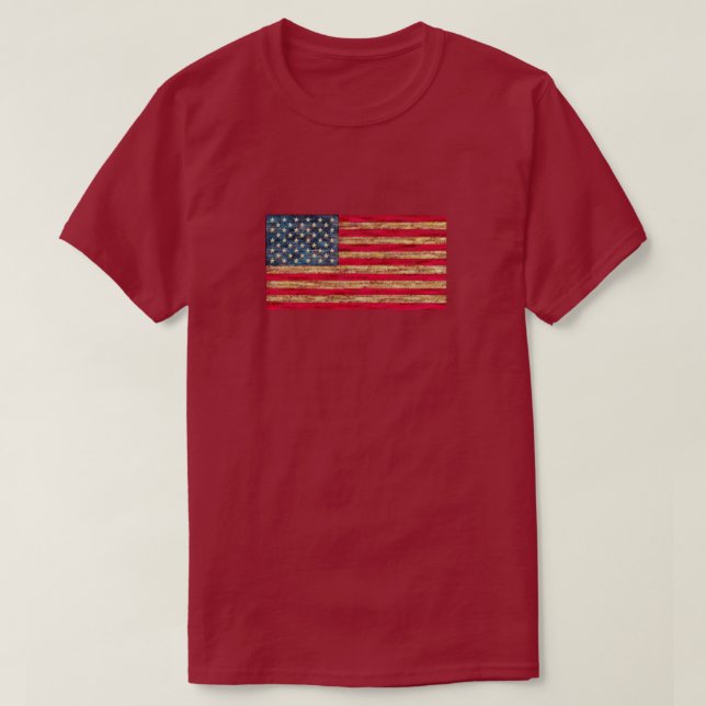 Camiseta Weathered US Estados Unidos, American Flag T-shirt (Frente do Design)