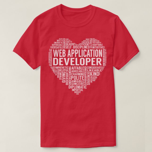 Camiseta Web Application Developer Heart 1 (Frente do Design)