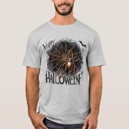 Camiseta Web de Aranha Feliz Halloween