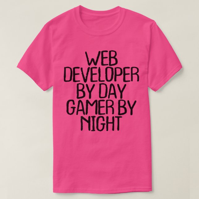 Camiseta Web Developer By Day Gamer By Night Funny1377 (Frente do Design)