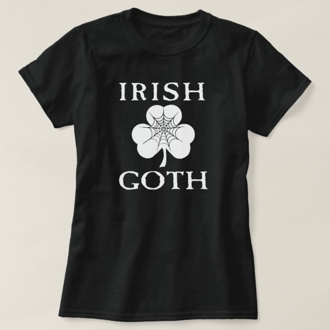 Camiseta Web do Spider do Gótico Irlandês Shamrock (Frente do Design)