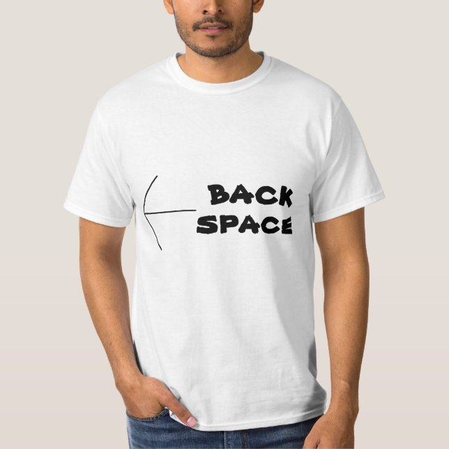 Camiseta Web Lingo BACK SPACE Tee n Shirts divertidas (Frente)
