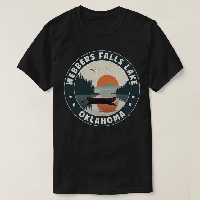 Camiseta Webbers Falls Lake Oklahoma Sunset (Frente do Design)
