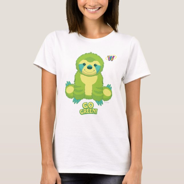 Camiseta Webkinz vai teste padrão verde (Frente)