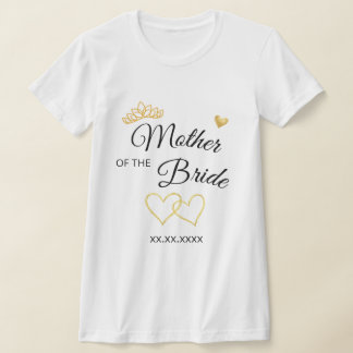 Camiseta Wedding Party Role & Date Elegant Design